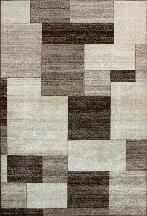 Covor Model Mira 24143-140, Marime 240 x 340 cm, Crem, Maro, Inaltime Fir 6 mm, Antialergic, Polipropilena, Living, Dormitor, Sufragerie, Birou