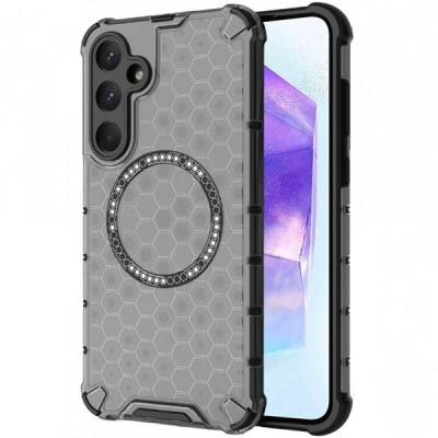 Husa MagSafe pentru Samsung Galaxy A55 5G A556, Techsuit, HoneyComb Shield, Neagra foto