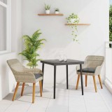 Cumpara ieftin Set de dining Gri deschis Rattan poli