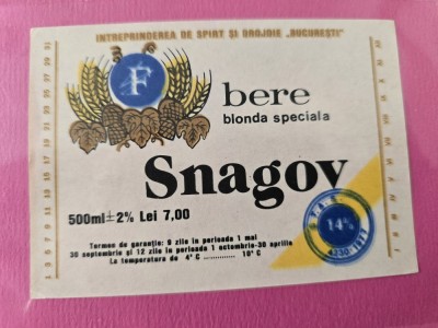 Eticheta bere Snagov, perioada comunismului foto