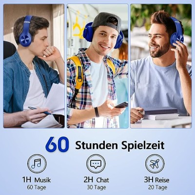 Căști Gaming Bluetooth 9S deasupra urechii, timp de redare 60 de ore, ușoare foto