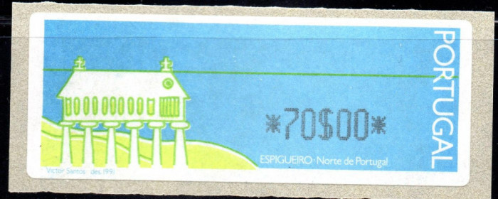 PORTUGALIA 1991, ATM Arhitectura, serie neuzata, MNH