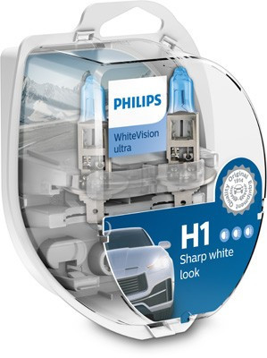 Set 2 becuri Philips H1 WhiteVision Ultra 12V 55W 12258WVUSM foto