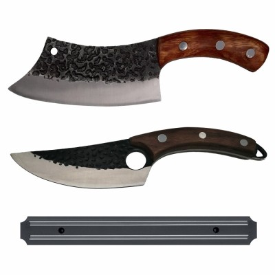 Set de macelarie DEPOX&amp;reg;, doua cutite bucatar si suport magnetic, otel inoxidabil foto