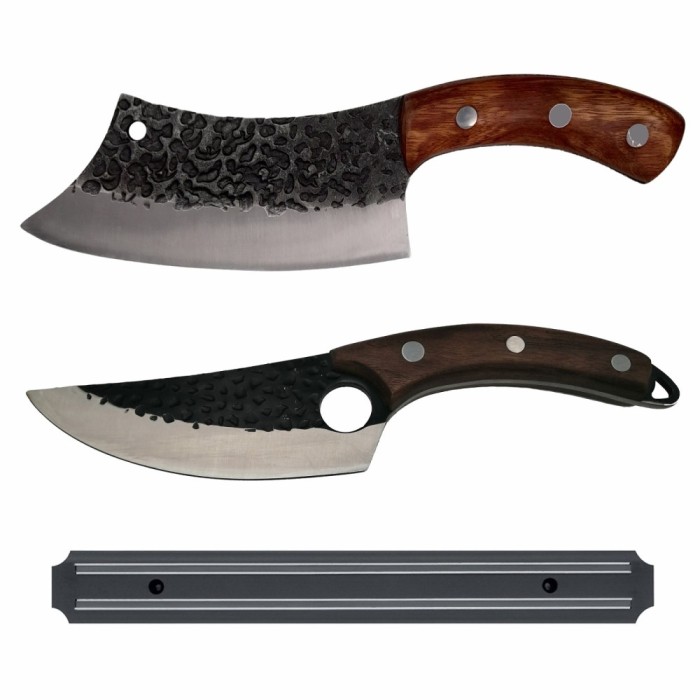 Set de macelarie DEPOX&reg;, doua cutite bucatar si suport magnetic, otel inoxidabil