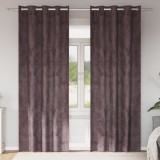 vidaXL Draperii 2 buc cu gromete maro 225x140 cm