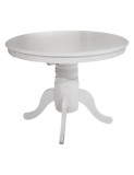 Masa extensibila living AB Olivia, alb, 100&ndash;138x100 cm, 6 persoane, cadru lemn masiv, blat MDF furniruit
