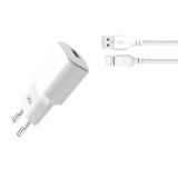 Cumpara ieftin Incarcator retea XO L73, USB, 12W, 2.4A, Cablu USB-C inclus, Alb