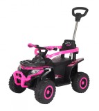 Cumpara ieftin ATV electric pentru copii, 4 in 1, Kinderauto Hercules, cu maner, 35W 6V, telecomanda, echipare premium, roz