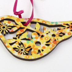 Decoratiune Craciun - Bird-Flowers and Butterfly, 12x8cm | Active Learning Depozit Magazine