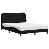 Cumpara ieftin Pat cu saltea, Hvar, negru, 140x190 cm, textil