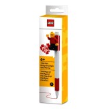 Pix cu gel LEGO rosu cu minifigurina si placi decorative, 0.7 mm