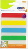 Stick Index Plastic Transp. Cu Margine Color 38 X 76 Mm, 4 X 20 File/set, Stick&quot;n - 4 Culori Neon