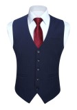 Gilet bărbați formal cu buzunare din bumbac pentru nuntă &ndash; Navy XS