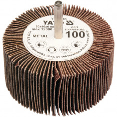 YATO Perie abraziva circulara cu tija, dimensiune 80 x 40 x 6 mm, granulatie 100