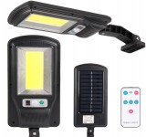 Lampa solara LED stradala, telecomanda IR, IP44, 6500K, 300lm, 10W, 100 surse lumina