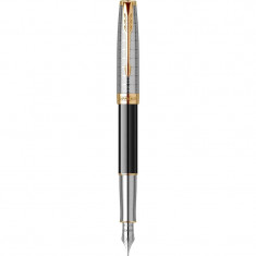 Stilou 18k Nib Parker Sonnet Royal Metal &amp;amp;amp; Black GT foto