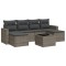 Set canapele de gradina, 7 piese, cu perne, gri, poliratan
