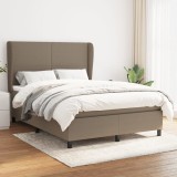 VidaXL Pat box spring cu saltea, gri taupe, 140x200 cm, textil 3127801