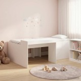Cumpara ieftin Cadru de Pat Inalt pentru Copii cu Birou Alb 80 x 200 cm