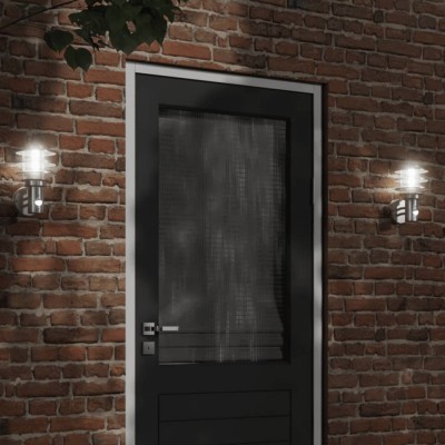 vidaXL Lampă de perete exterior cu senzor, argintiu, oțel inoxidabil 4006230 foto