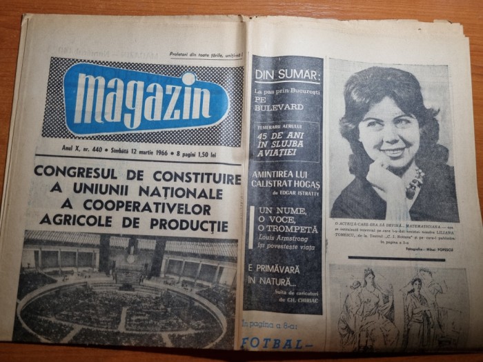 magazin 12 martie 1966-art. louis armstrong,calistrat hogas,art.orasul bucuresti