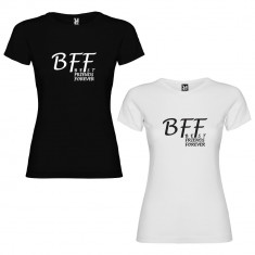 Set 2 Tricouri cuplu BFF Best Friends Forever, negru+alb foto
