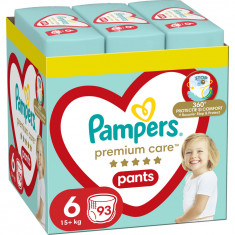 Scutece-chilotel Pampers Premium Care Pants XXL Box Marimea 6, 15 kg+, 93 buc