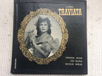 traviata verdi virginia zeni ion buzea nicolae herlea box set 3 lp disc vinyl muzica opera VG+ foto