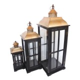 Cumpara ieftin Set de felinare 3 buc Finile Pako World Negru 30.5x30.5x89 cm