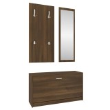 Set pantofar 3 in 1, stejar maro, lemn prelucrat