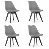 Set 4 scaune bucatarie/living, Artool, Mark, PP, grafit si negru, 49x55.5x82.5 cm