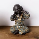 Figurina Ceramica Etnica de Masa - Calugarul Tăcut cu Detalii Mirror, CMCLASS