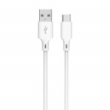 Cablu USB 2.0 A tata - USB-C, 2m, alb, cutie, Well