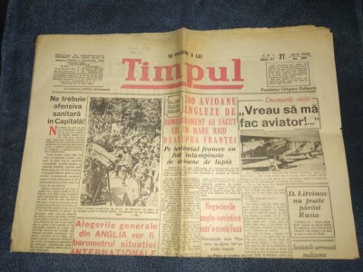 ZIARUL TIMPUL 27 IULIE 1939 foto