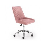 Scaun birou copii HM Rico, ergonomic, stofa tip catifea, cadru polipropilena, inaltime reglabila, 100 kg, roz