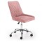 Scaun birou copii HM Rico, ergonomic, stofa tip catifea, cadru polipropilena, inaltime reglabila, 100 kg, roz