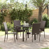 VidaXL Set de masă pentru grădină 5 pcs Maro Rattan poli