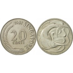 Singapore 1981 - 20 cents, circulata