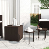 Set 3 Mese Laterale Cafea Gossi, Maro Poliratan, Otel, Interior/Exterior: Rotunda, Patrata, Otoman 50x50x43cm