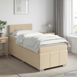 Cumpara ieftin Pat boxspring cu saltea cu headboard Crem 80 x 200 cm Tesatura