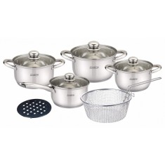 Set gatit Heinner, 16-24 cm, 1.9-6.1 l, 10 piese, inox, Argintiu