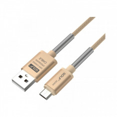 Cablu de date/ incarcare Golf Thunder MicroUSB 40M Premium Quality lungime 1 m Auriu Gold foto