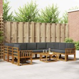 vidaXL Set de canapele de exterior cu pernă 10 pcs Natural și Antracit 3367015