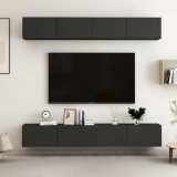 VidaXL Comode TV, 4 buc., negru, 100x30x30 cm, PAL