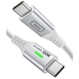 Cumpara ieftin Cablu USB-C INIU 100W Fast Charge, 2m, Nylon Impletit, LED