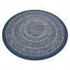 Covor rotund sisal Flat 48834591 Puncte albastru, cerc 120 cm