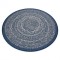 Covor rotund sisal Flat 48834591 Puncte albastru, cerc 120 cm