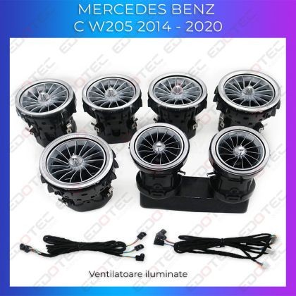 Lumini ambientale Mercedes W205-02+07 2014-2020 dedicat ventilatoare iluminate control telefon sau sistem original CarStore Technology