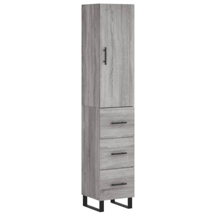 Dulap inalt, gri sonoma, 34,5x34x180 cm, lemn prelucrat